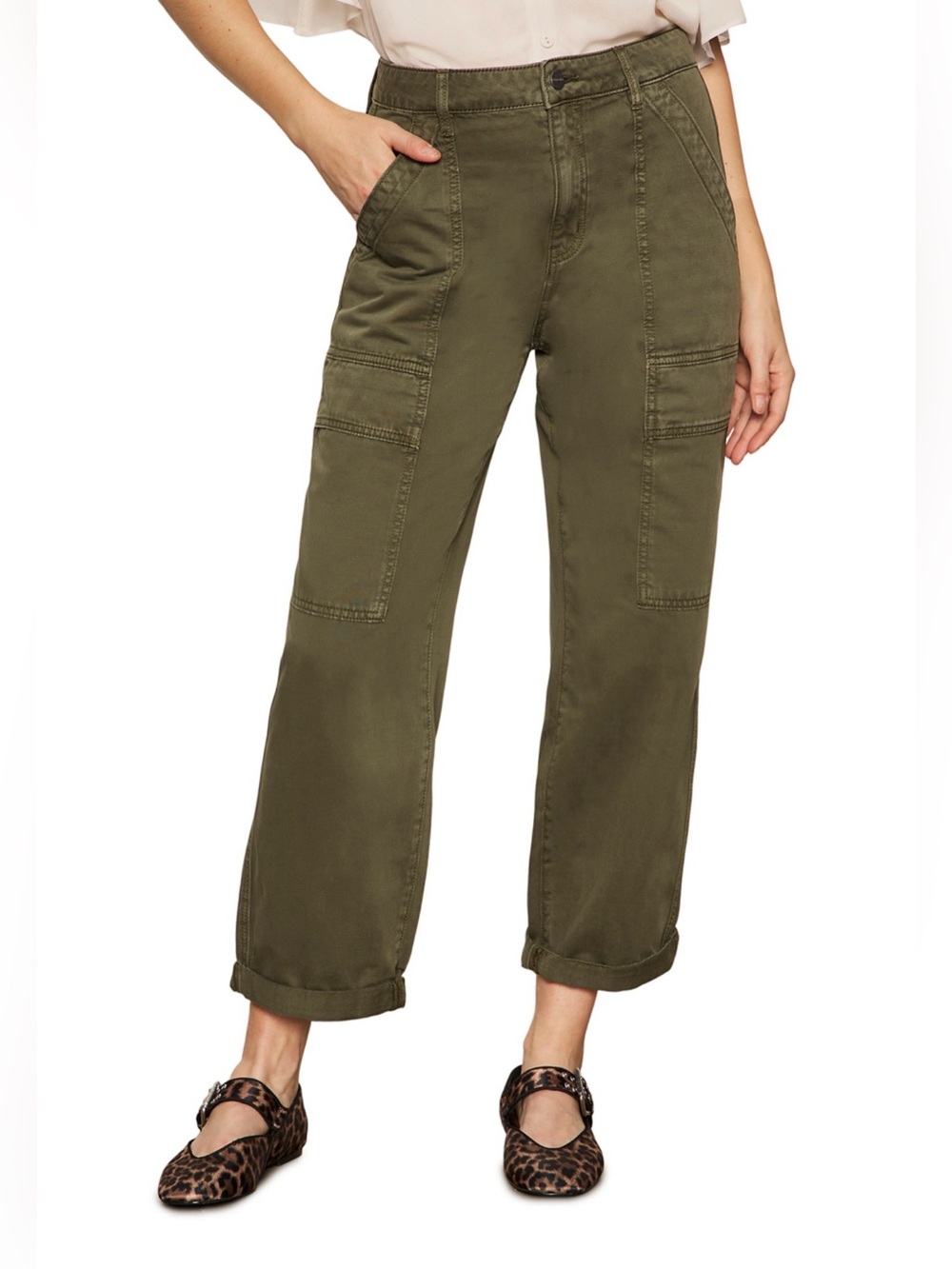 SANCTUARY Women’s Olive Cargo Utility Pants.